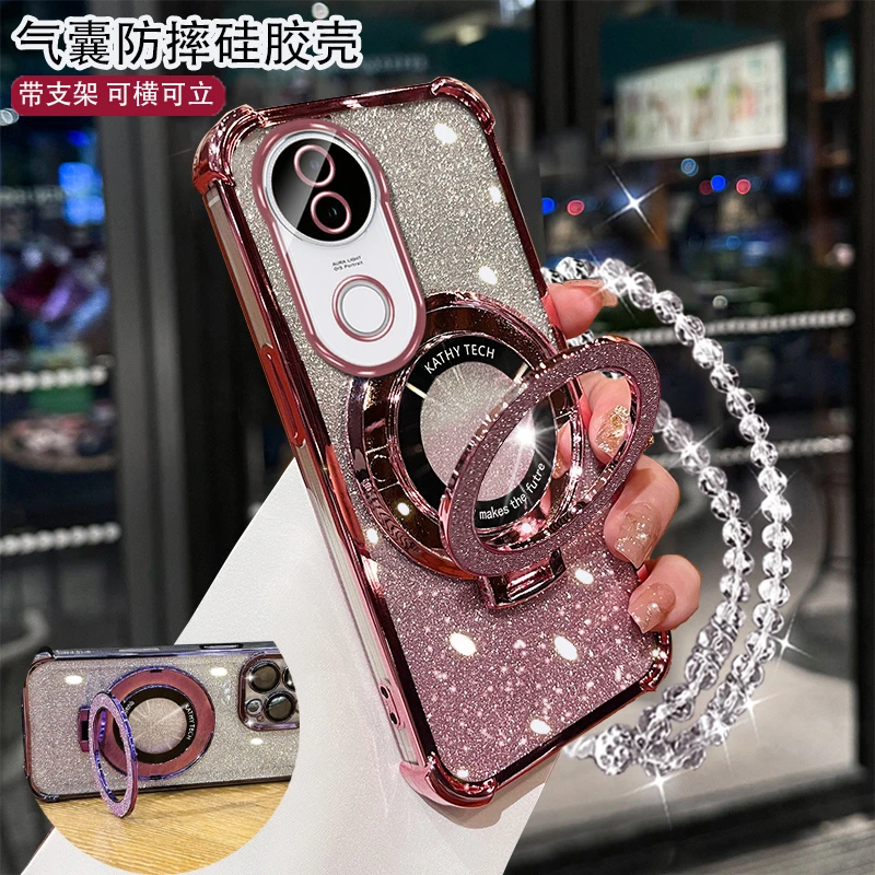 适用vivoS20手机壳网红S19pro带支架S18高档S17t气囊款S16软壳S15