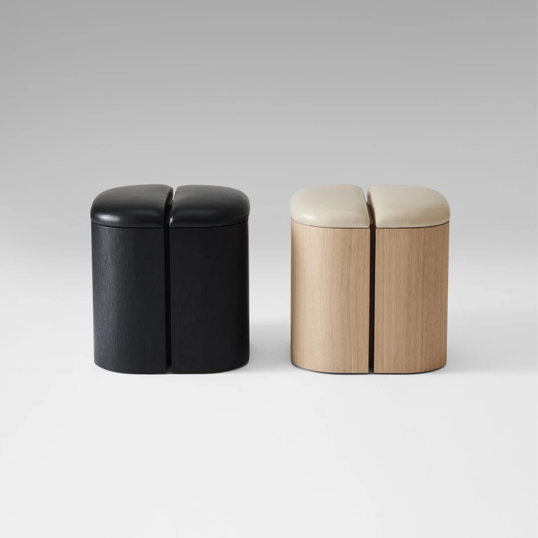 鸣黯设计师力荐简约创意圆凳化妆凳衣帽间凳书凳换鞋凳真皮实木凳