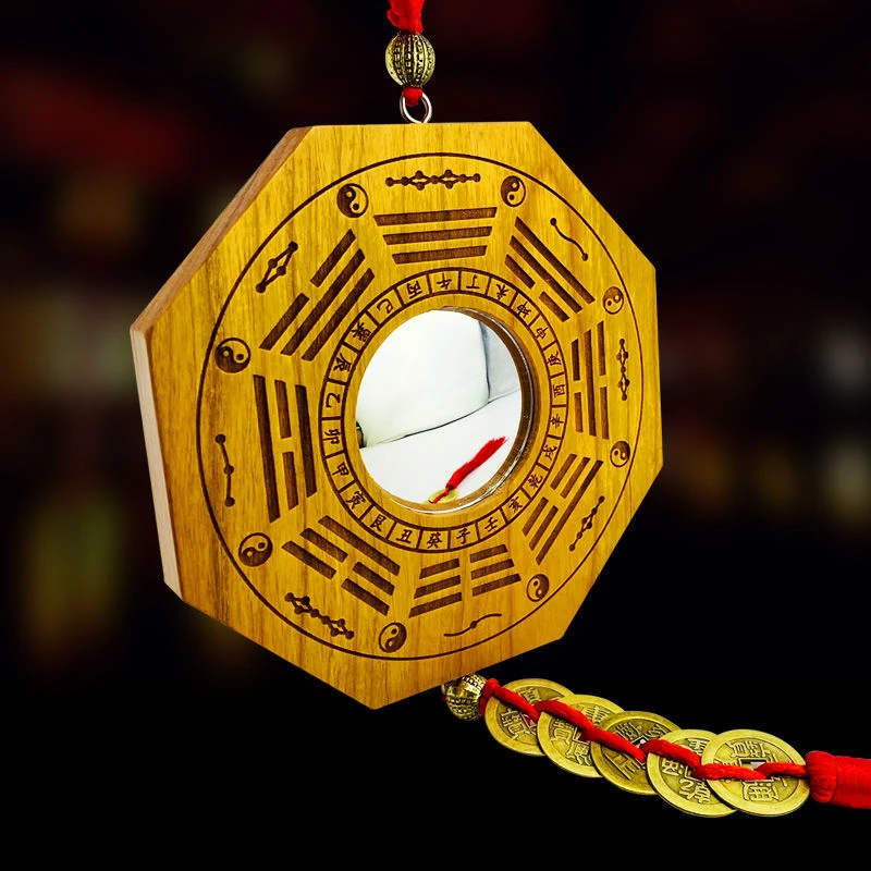 【缘】八镜凸镜桃木家用门口九宫凹面平面镜