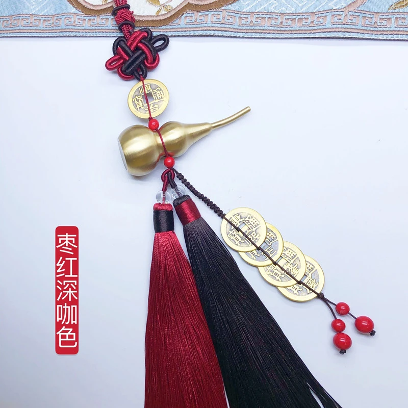 2025乙巳蛇新款黄铜五帝葫芦车挂件汽车挂饰后视镜平安葫芦