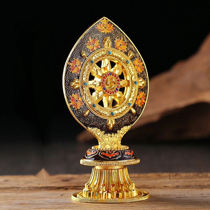 家用桌面卧室办公桌客厅摆件七宝转轮宝小号工艺品高档装饰通用