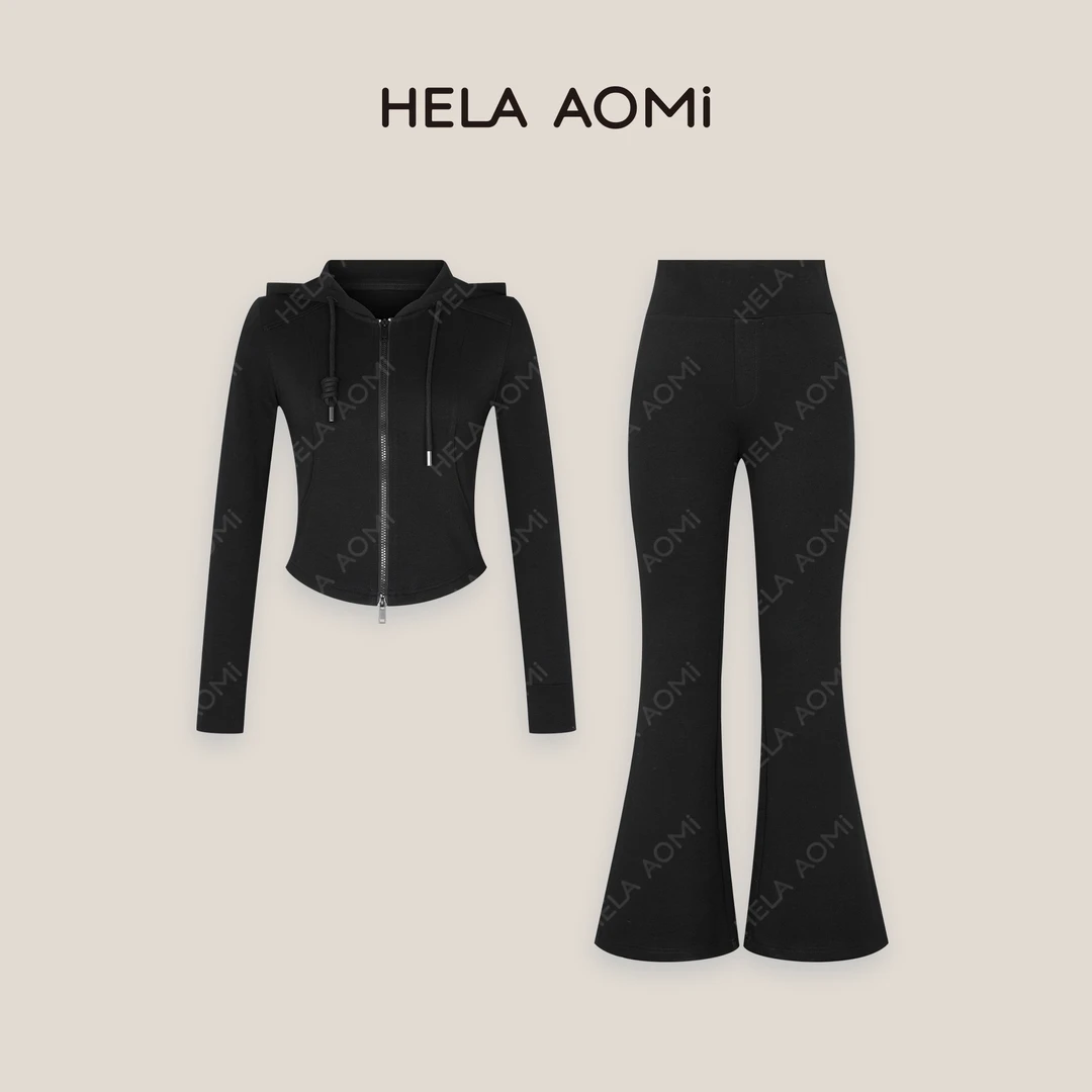HELA AOMI “LULU套装”瘦没了两件套连帽外套微喇拖地裤CY4CX43010