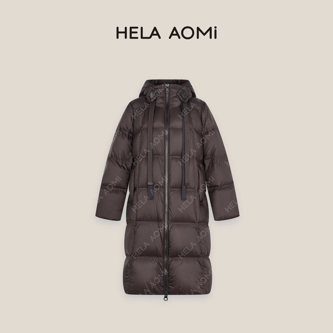 HELA AOMI “奢品原单”厚实保暖大长款加厚连帽羽绒服CY4DM01575