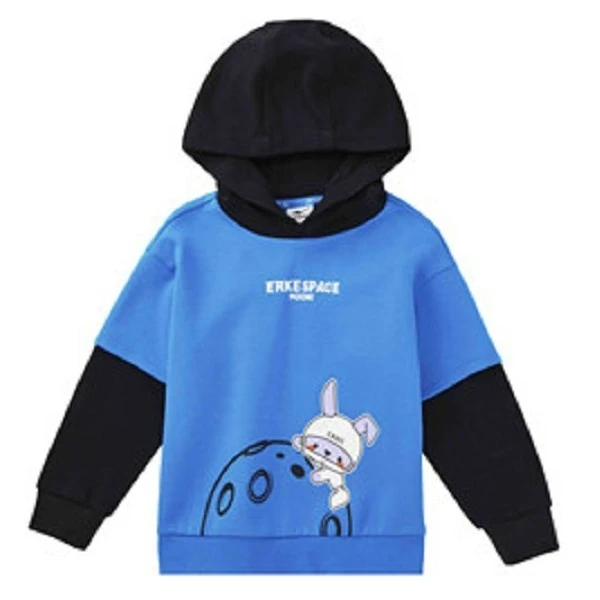 鸿星尔克洋气女童中小童连帽卫衣运动中大童长袖上衣77222302006