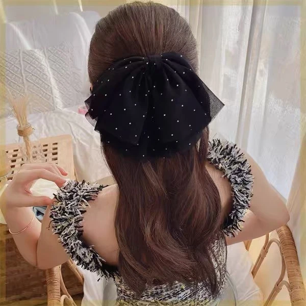满天星弹簧夹后脑勺发夹马尾夹蝴蝶结泡泡发卡女