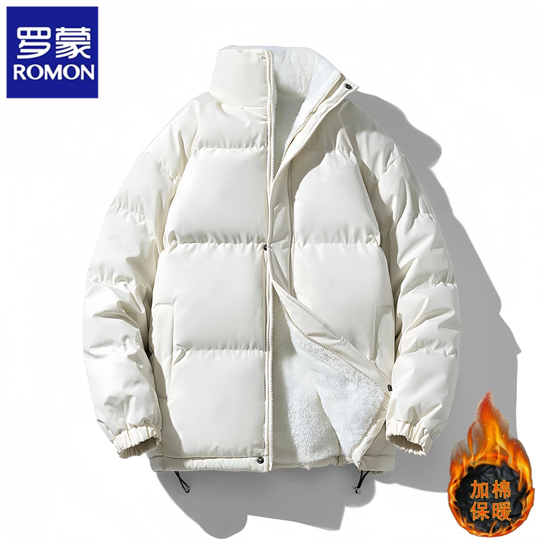 Romon/罗蒙棉衣男士冬季新款情侣冬装休闲韩版棉服时尚百搭外套潮