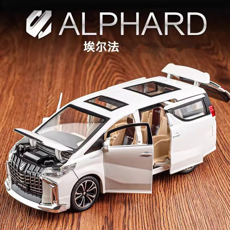 【可开门-埃尔法】塑料商务车六开门声光  颜色随机 袋装长15厘米