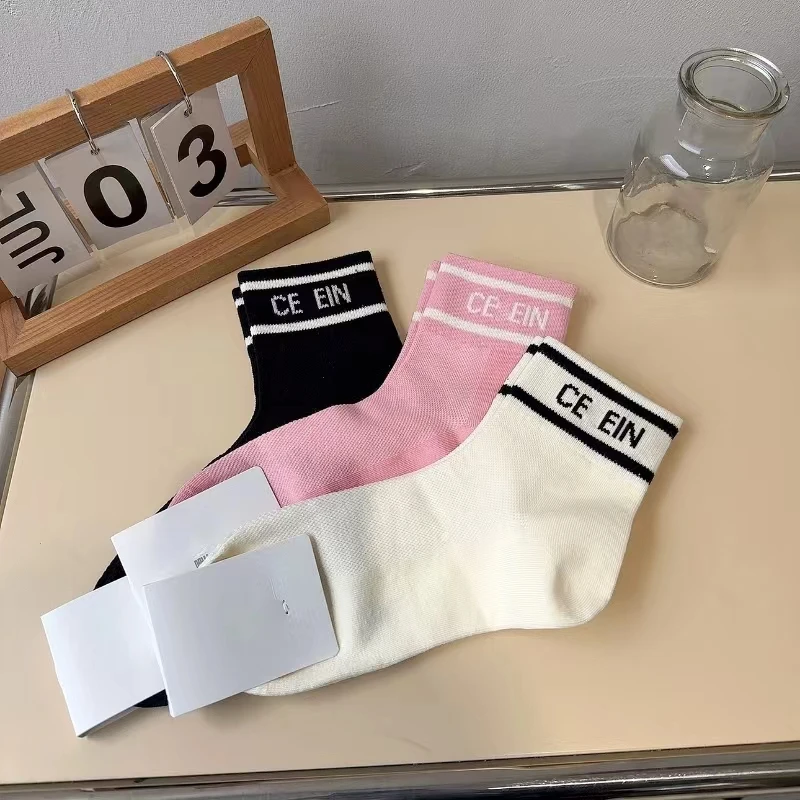 韩版春夏薄款网眼字母百搭舒适无骨洋气短筒女棉袜