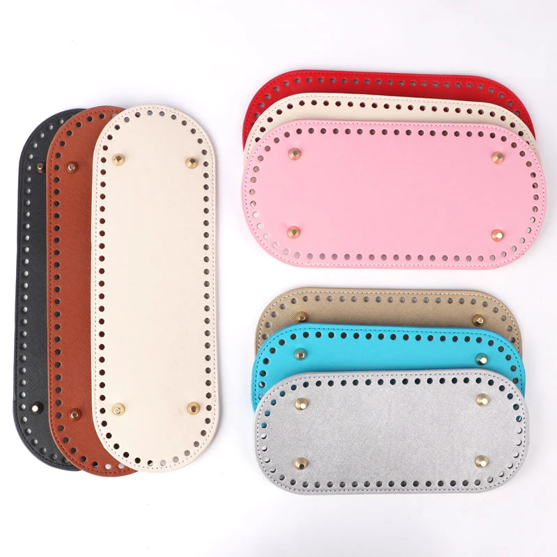 钩针勾包包底部配件手工编织材料钩织底板pu皮包diy底座针织定型