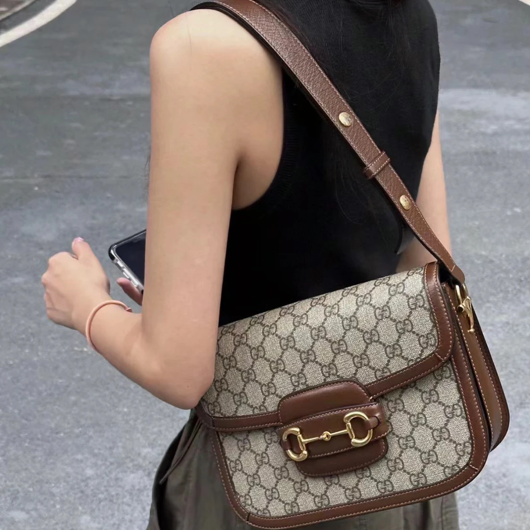 95新 GUCCI/古驰 古驰1955马鞍包中号斜挎包/ym