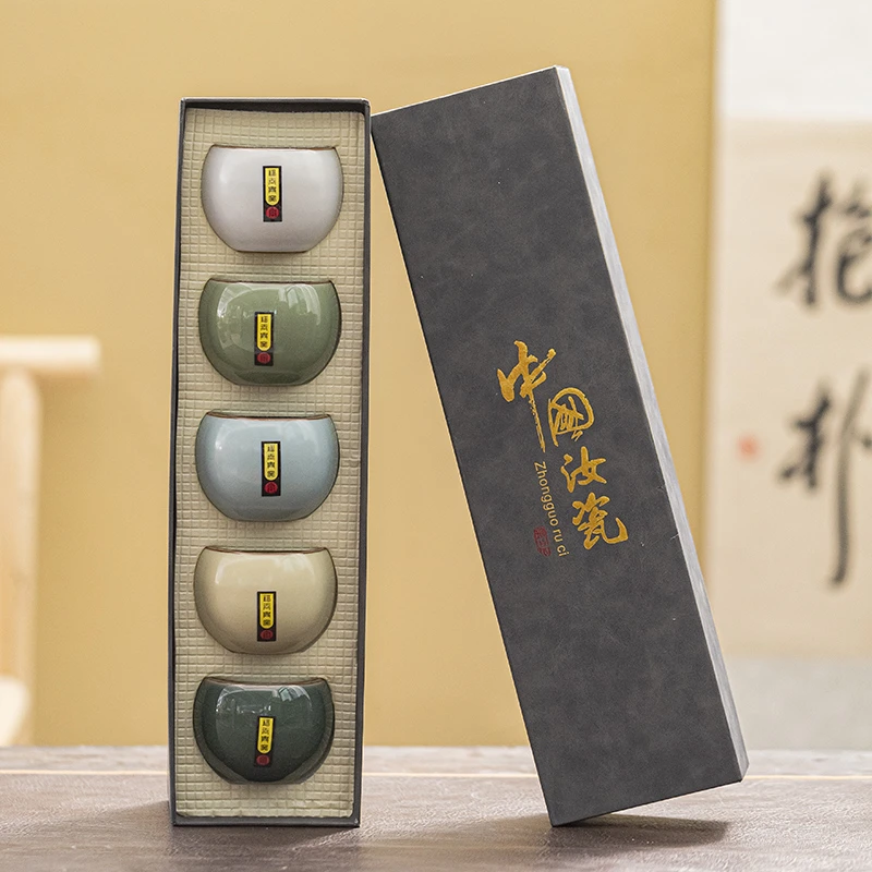 仿古汝窑主人杯开片可养功夫茶杯陶瓷个人品茗杯汝瓷茶具单杯茶盏