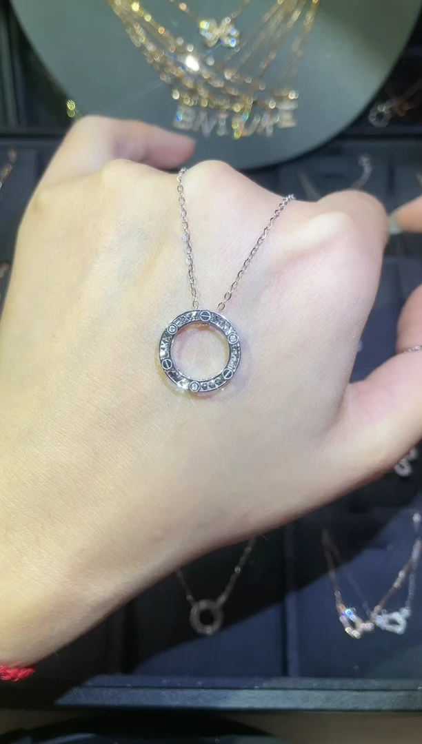 【闪购商品】钻石套链18K金镶嵌18K金白  多人 大饼