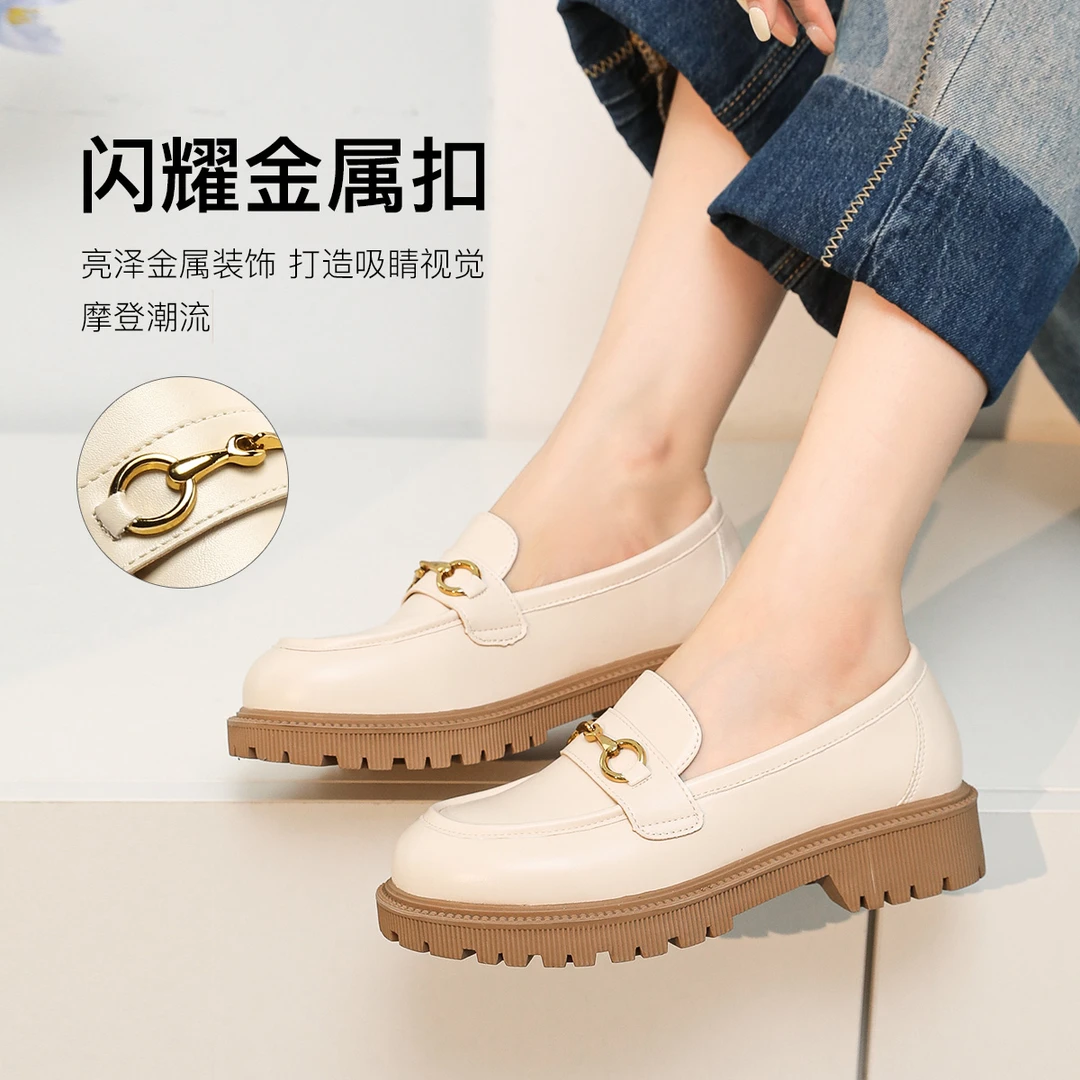 依思Q乐福鞋女2024秋季英伦风小众潮流学生单鞋女士百搭宴会鞋子