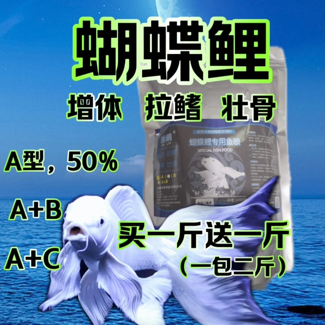 蝴蝶鲤专用鱼粮（买一斤送一斤）