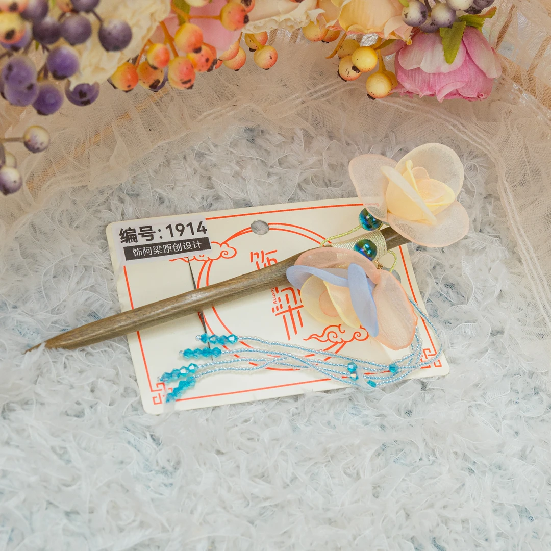 AL-1914 简约花朵发簪发饰头饰儿童少女手工仙气可爱甜美百搭