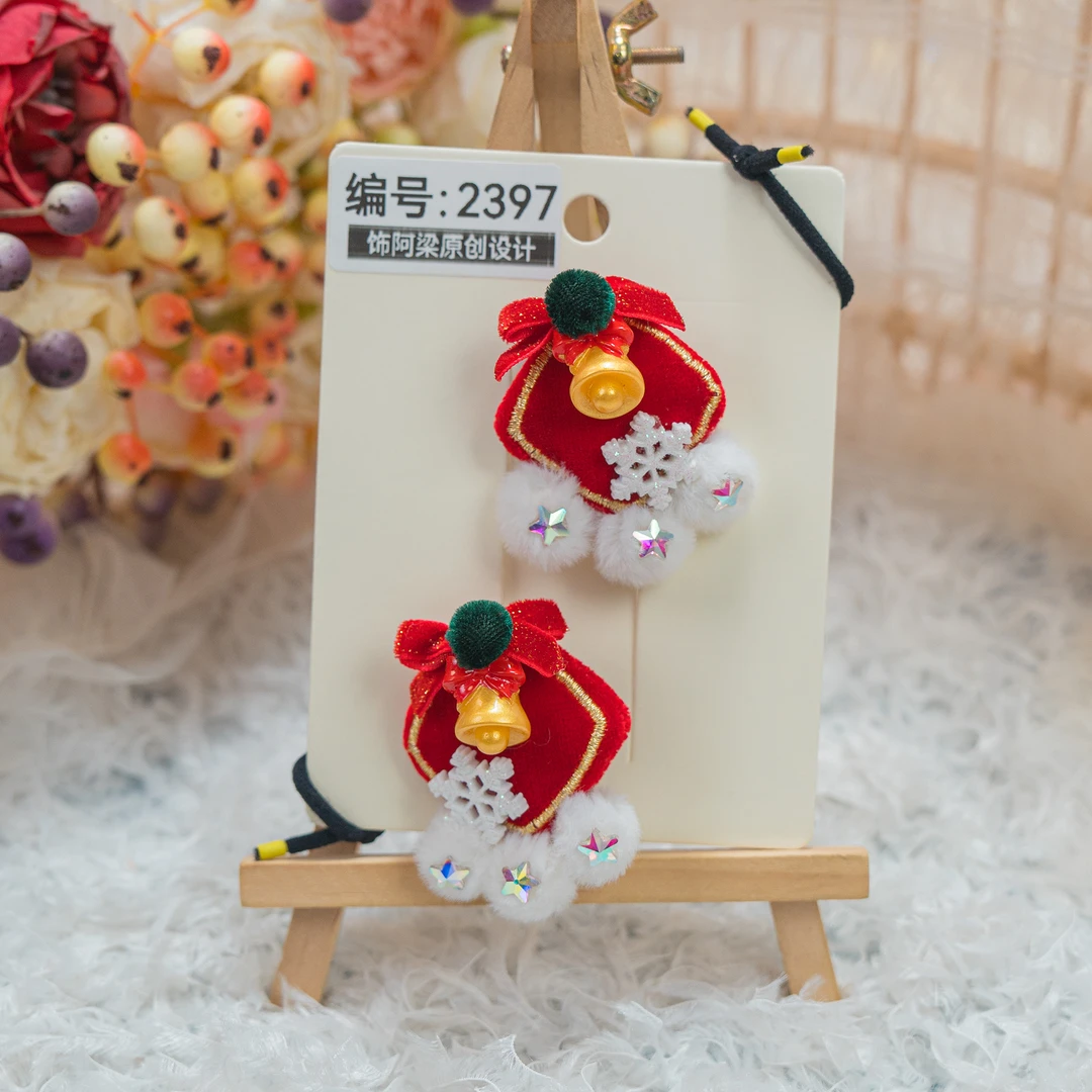 AL-2397 圣诞铃铛皮筋头绳头饰儿童小女孩发夹发饰可爱甜美百搭