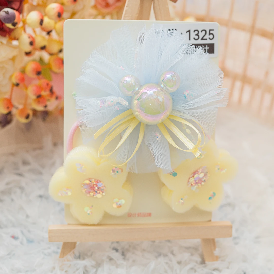 AL-1325 花花米奇组合夜光压夹儿童手工头饰发饰仙气少女可爱