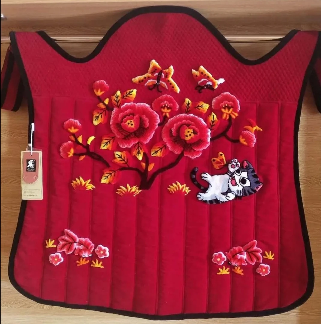 背扇可爱小猫咪，园角牌刺绣背带全棉布料