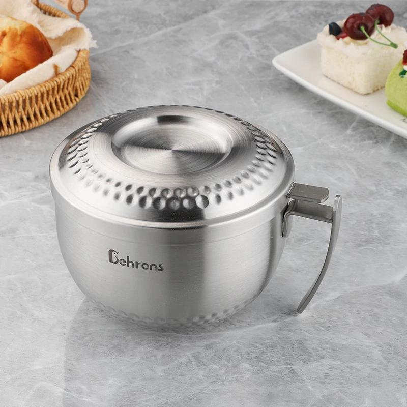 贝伦斯304双层隔热泡面碗食堂餐碗保温碗食品级加厚材质健康安全