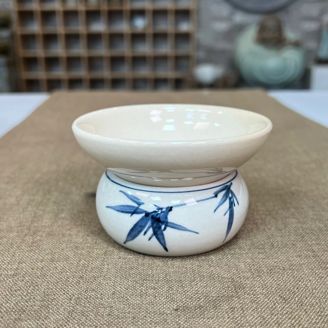 手绘竹子茶漏复古