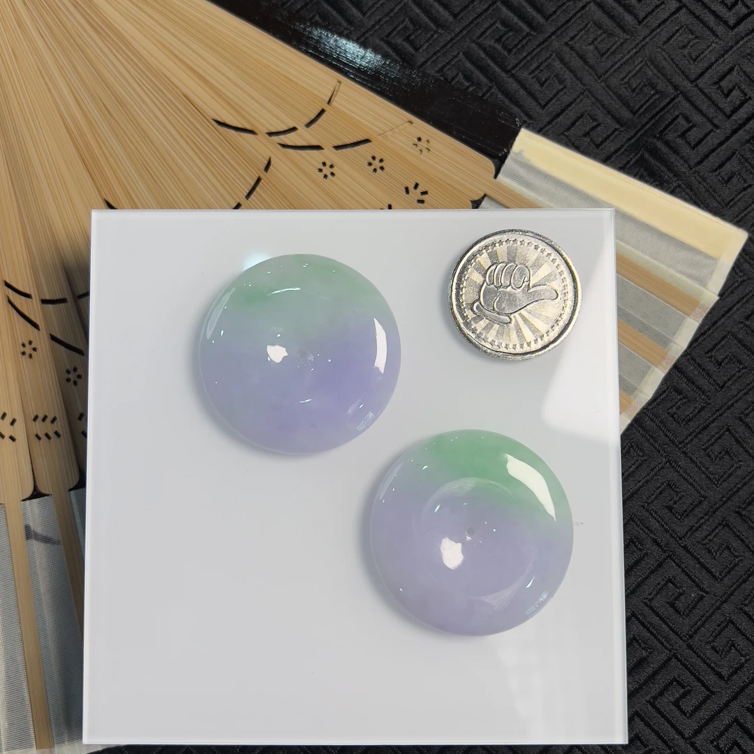 【豪哥鉴宝】YM1085-3平安扣吊坠天然缅甸A货翡翠多样性发一件