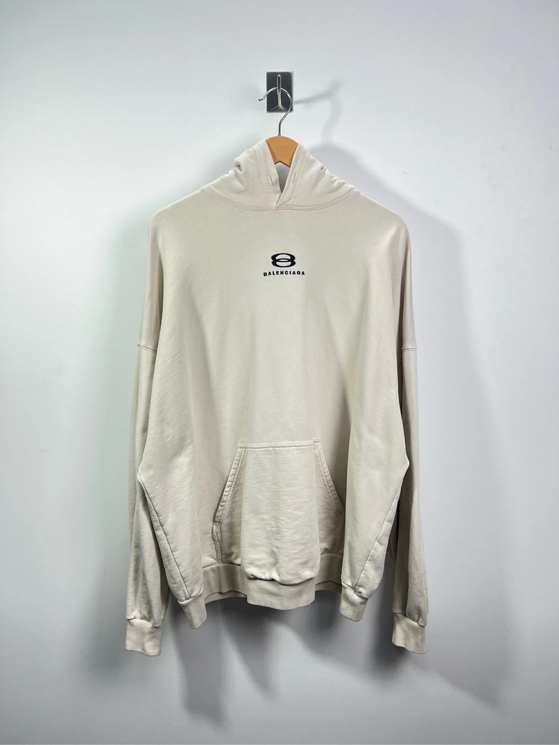 【全新未使用】巴黎世家 SS22  双环logo刺绣印花卫衣 /2码/公价8k