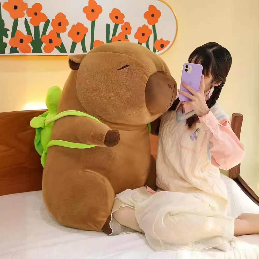 谢厂长大号80厘米卡皮巴拉玩偶儿童科学毛绒玩具水豚公仔节日礼物