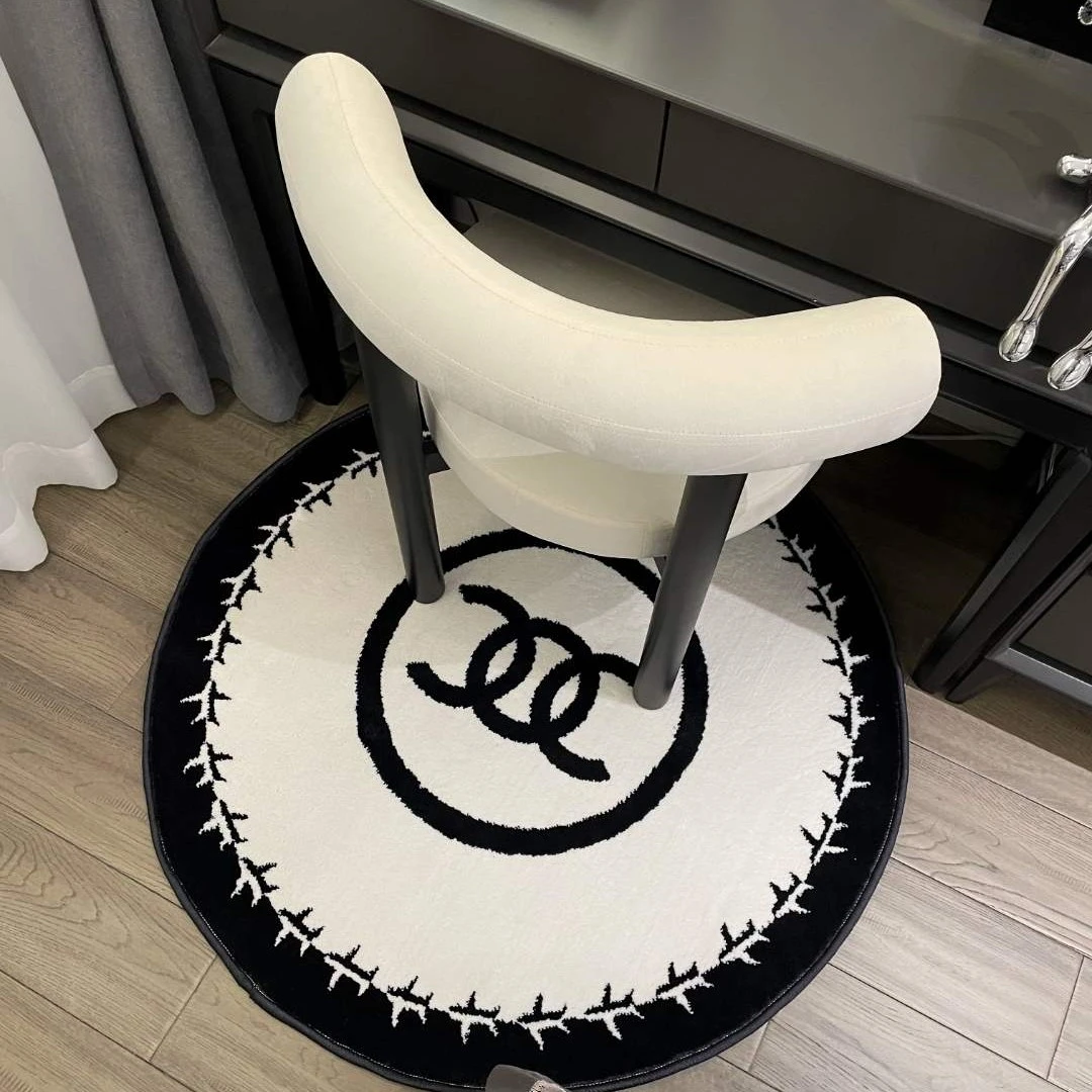 网红衣帽间地毯床边毯卧室法式奶油轻奢镜前毯简约圆地毯地垫圆形