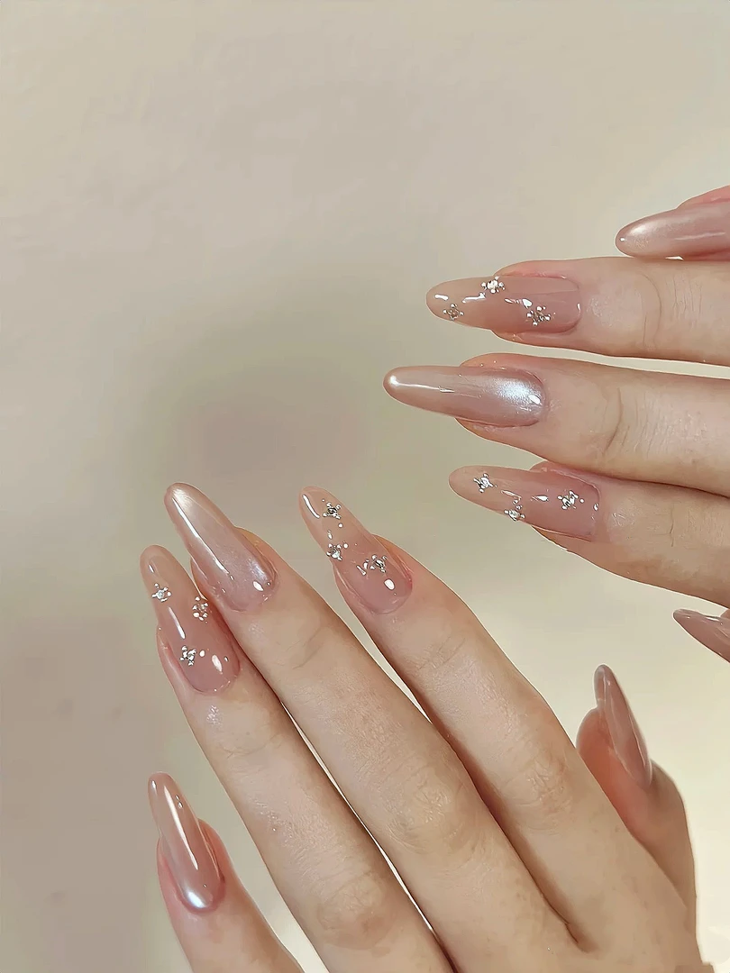 瑶瑶子手工穿戴甲气质日常裸色猫眼少女显白春夏秋冬可拆卸学生