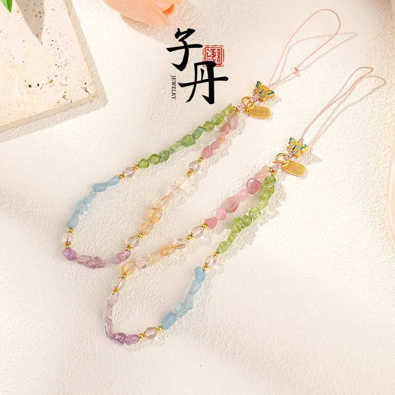 【蜜棠珠宝】五彩水晶手机挂（多样性发/发一个）C1-226