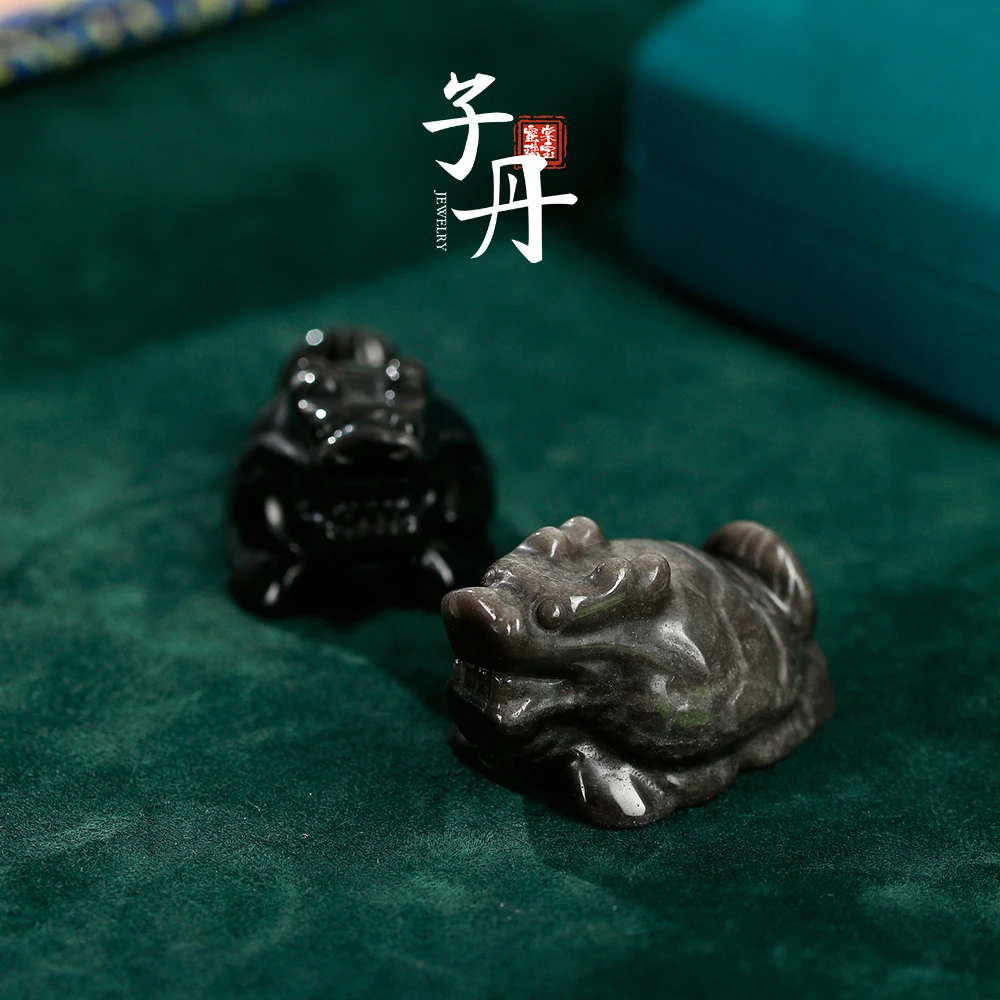 【蜜棠珠宝】黑曜石龙龟摆件（多样性发/发一个）C5-156