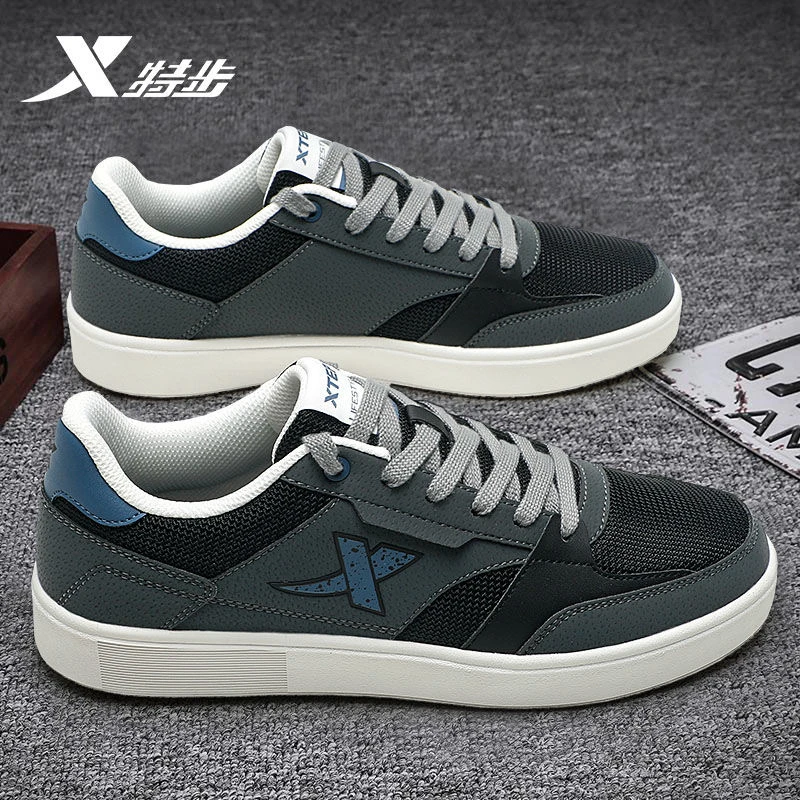 特步男鞋2023新款冬季板鞋低帮轻便休闲鞋官方正品鞋子运动鞋男士