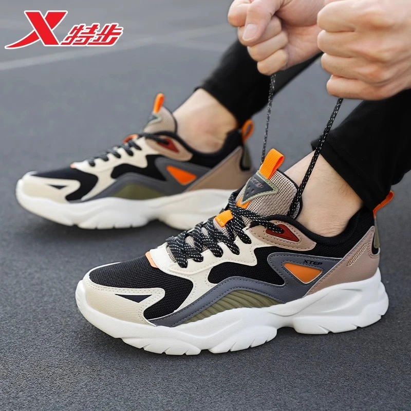 特步男鞋新款运动鞋官方旗舰正品厚底休闲鞋秋季时髦运动鞋男