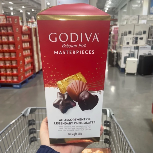 上海Costco糖果代购GODIVA歌帝梵花盒限定501克榛黑巧覆盆子夹心