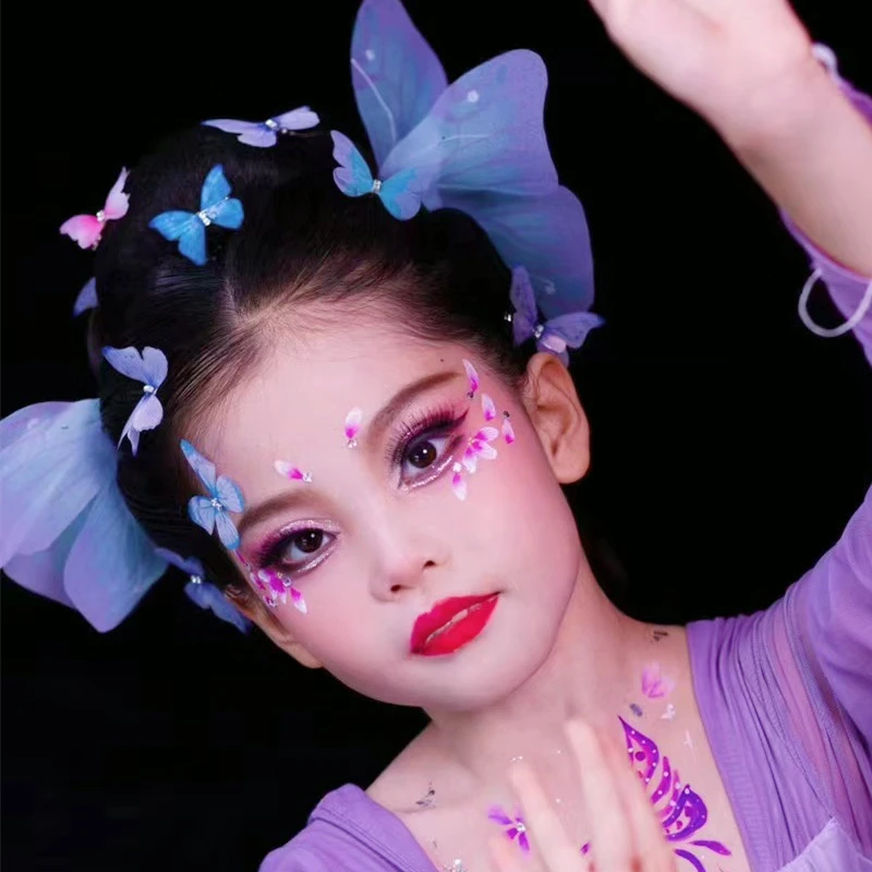 蝶香独舞头饰蝴蝶仙子立体蝴蝶发夹古风汉服彩蝶舞夏晓春飞蝶舞蹈