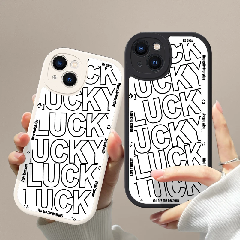 xn适用【苹果/华为/VIVO/OPPO/小米】大眼小羊皮简约LUCKY软13pro手