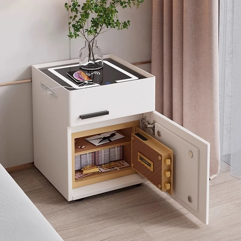 虎牌床头柜保险柜智能一体柜简约现代床头柜多功能床边收纳储物柜