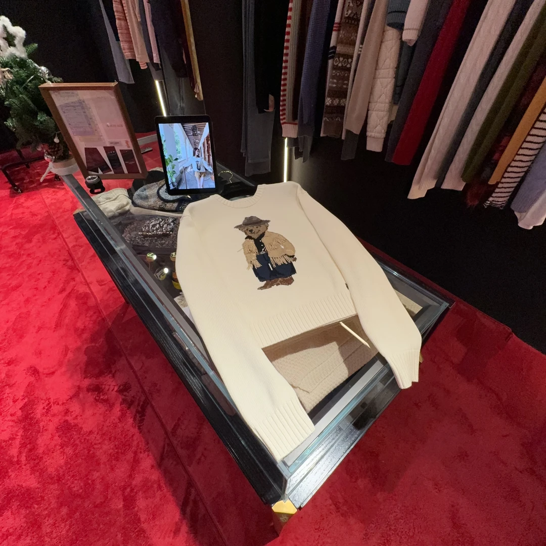 HM 24/FW PB系列男女同款流苏小熊套头毛衣#1138上新#