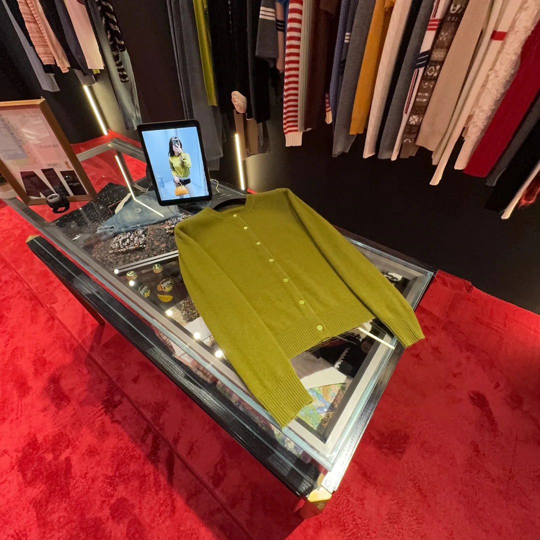 ❉HM 24/FW 早秋芥绿色羊毛针织开襟衫#经典配色#1122DJ上新