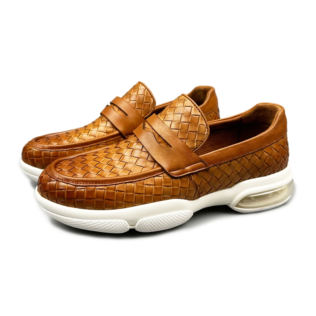 BIEUBRAYR/【乐福鞋】气垫编织一脚蹬低帮高软弹休闲运动鞋