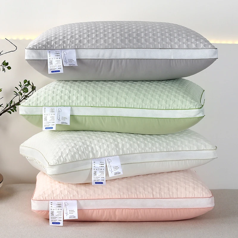 小清新新款泡泡格Q弹枕芯舒适酒店家用枕头48*74学生宿舍成人枕芯