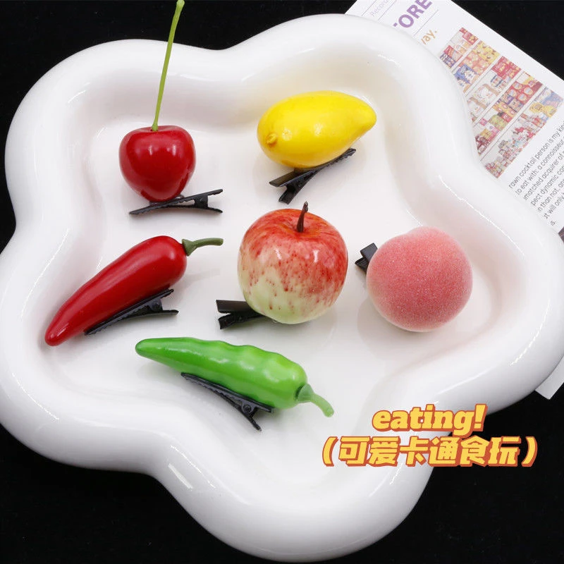 趣味仿真水果发夹少女心侧边刘海夹碎发夹鸭嘴夹可爱儿童发卡头饰