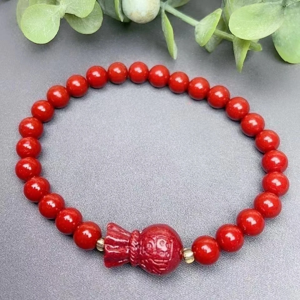 辰砂（处理）朱砂福袋手串大气时尚百搭，多样性发货