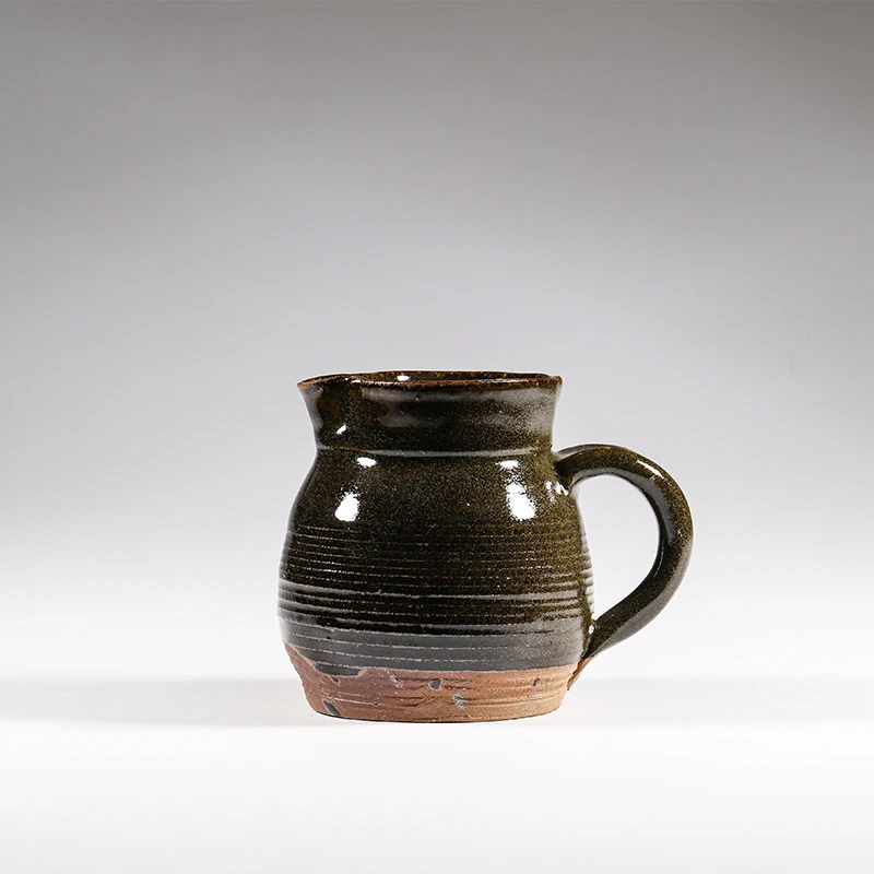 沙坝龙窑手工粗陶精品大号有釉茶罐400ml左右 复古 茶道 柴窑