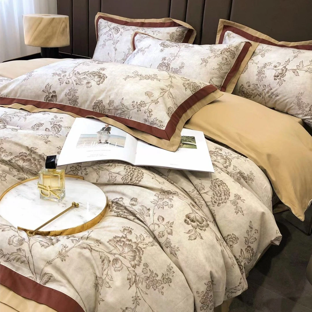 【花季】高端全棉磨毛高支加厚全棉床上用品四件套