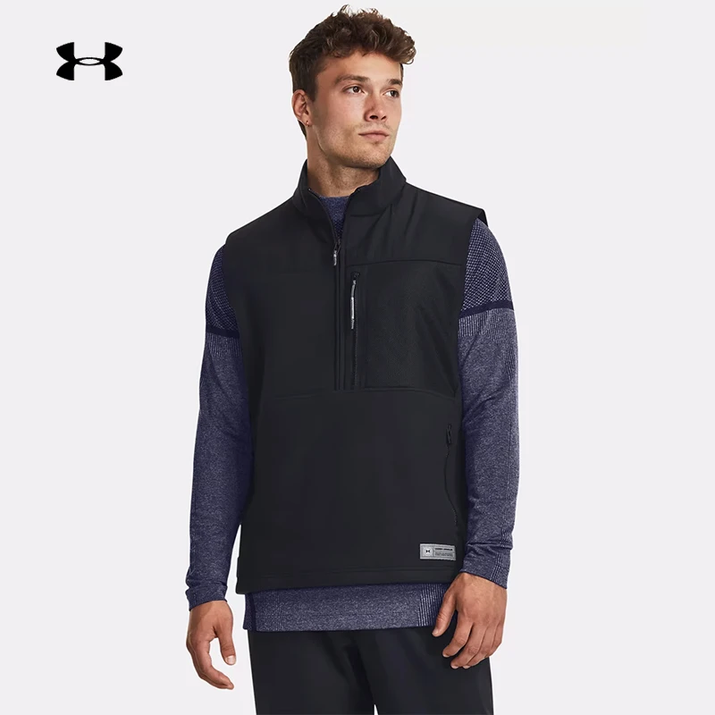 UA安德玛马甲春冬Microfleece Maxx男子抓绒户外运动休闲无袖外套