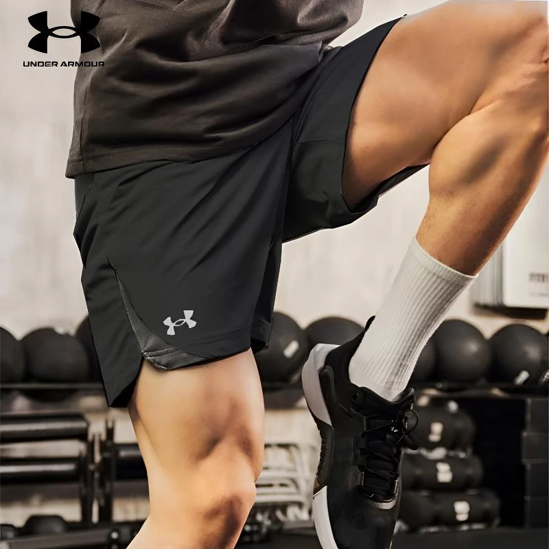 安德玛速干短裤男夏季速干宽松冰丝透气五分裤美式健身男士运动裤