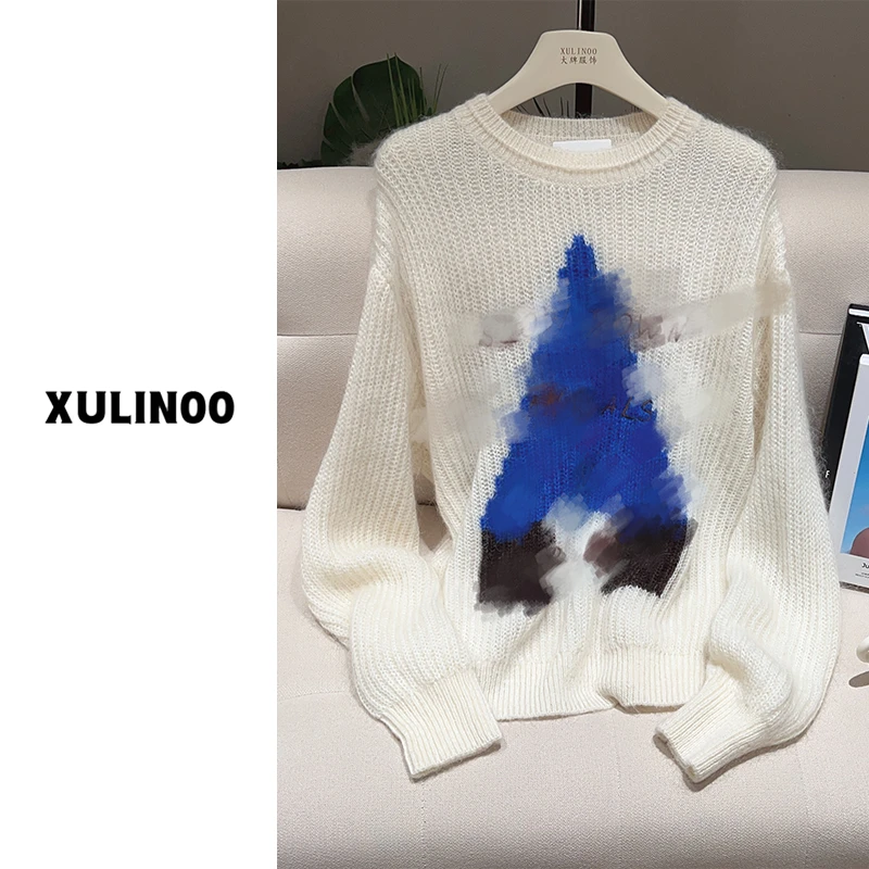 【宝藏衣橱】丨丨春秋圆领圣诞树刺绣套头毛衣 LL0905-0502