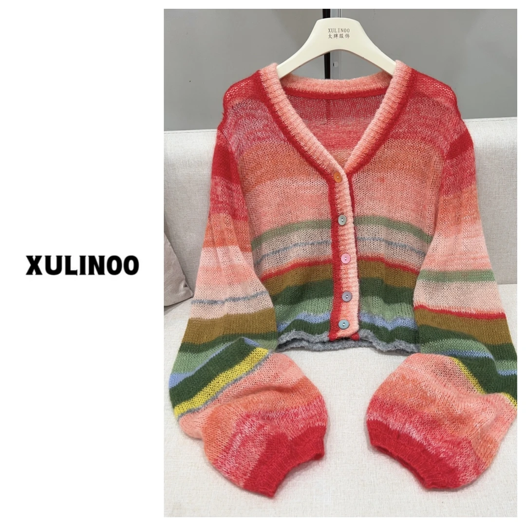 琳心丨秋季时尚慵懒小香风糖果色开衫针织 QJR3282