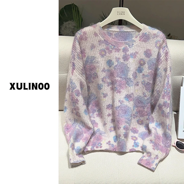 【宝藏衣橱】丨丨春秋休闲百搭点点花花套头毛衣 H0910-QJR23130